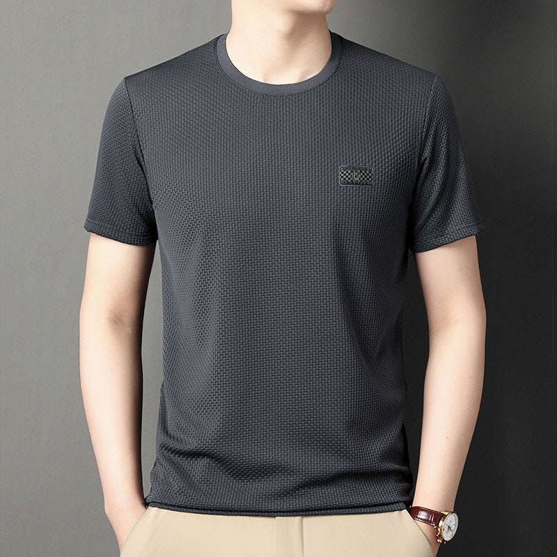 Camiseta de Hombre con Jacquard de Manga Corta | Ideal para Verano