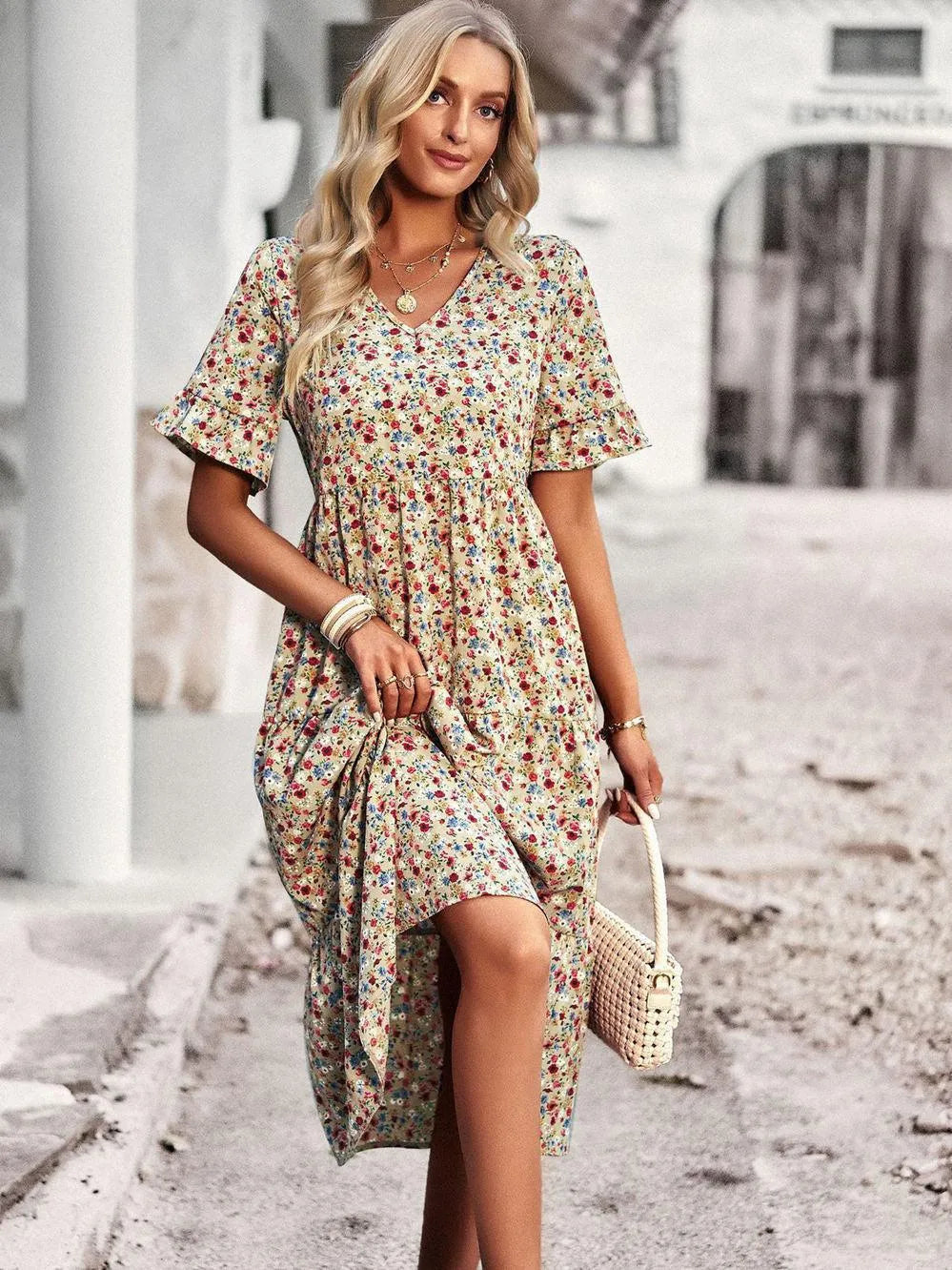 Vestido De Verano De Manga Corta Con Ajuste Cómodo | Ideal Para Primavera Y Verano