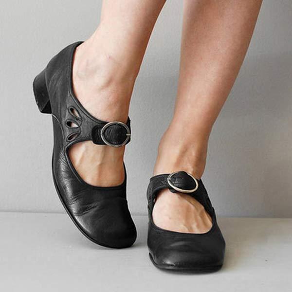 Sandalias de cuña de cuero con hebilla ajustable | Ideal para el verano