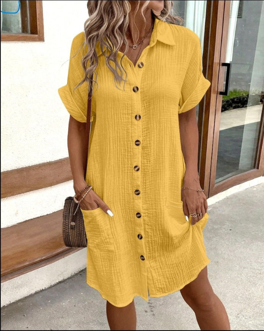 Vestido Camisero De Mujer Con Botones Y Manga Larga | Ideal Para Primavera Y Otoño