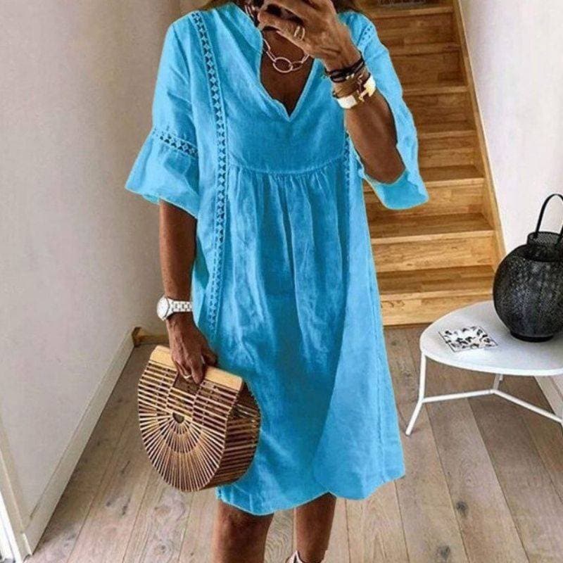 Vestido Boho Fluido con Detalles de Encaje | Ideal para Verano