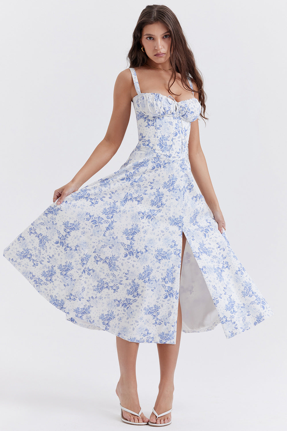 Vestido De Mujer Con Estampado Floral Y Tirantes Ajustables | Ideal Para Verano