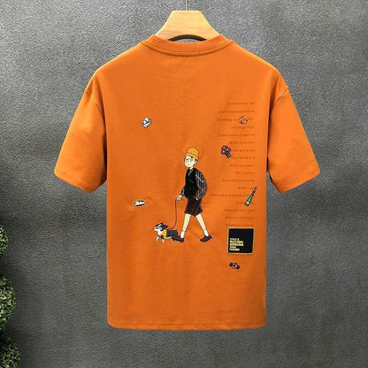 Camiseta Holgada de Hombre con Estampado de Dibujos Animados de Manga Corta | Ideal para Verano