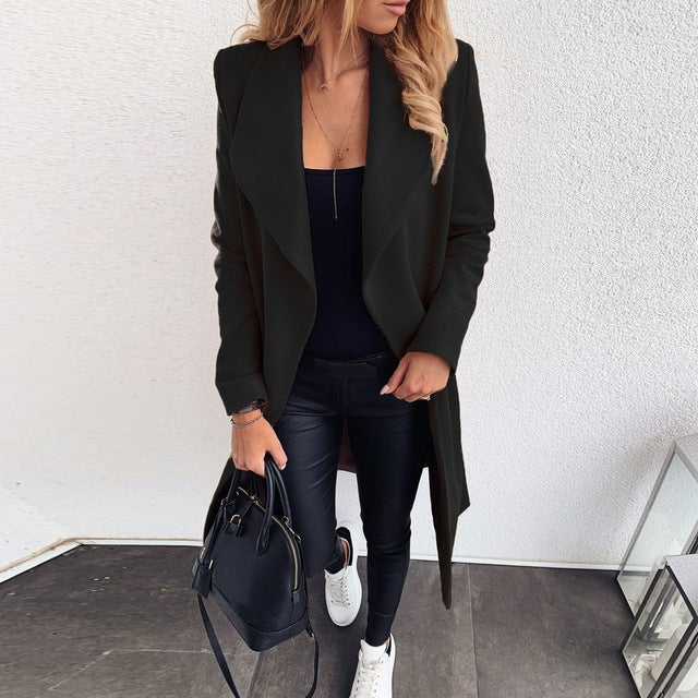 Chaqueta de Traje Corta de Mujer con Manga Larga y Frente Abierto | Ideal para Otoño e Invierno