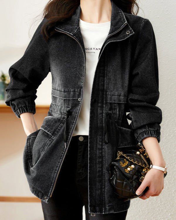 Chaqueta vaquera para mujer con piel de cabra | Ideal para primavera y otoño