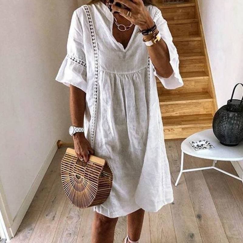 Vestido Boho Fluido con Detalles de Encaje | Ideal para Verano