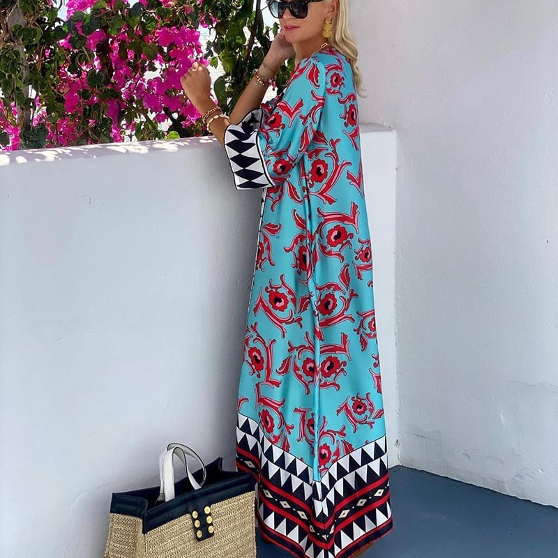 Vestido Largo Estampado con Silueta Fluida | Ideal para Verano