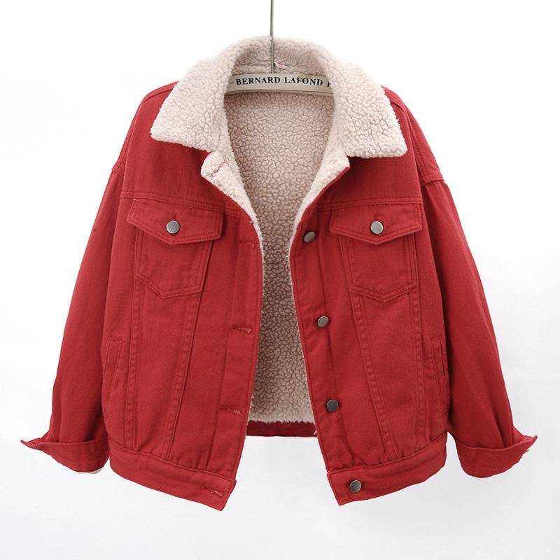 Chaqueta de Mezclilla Acolchada con Forro de Lana de Cordero | Ideal para Invierno