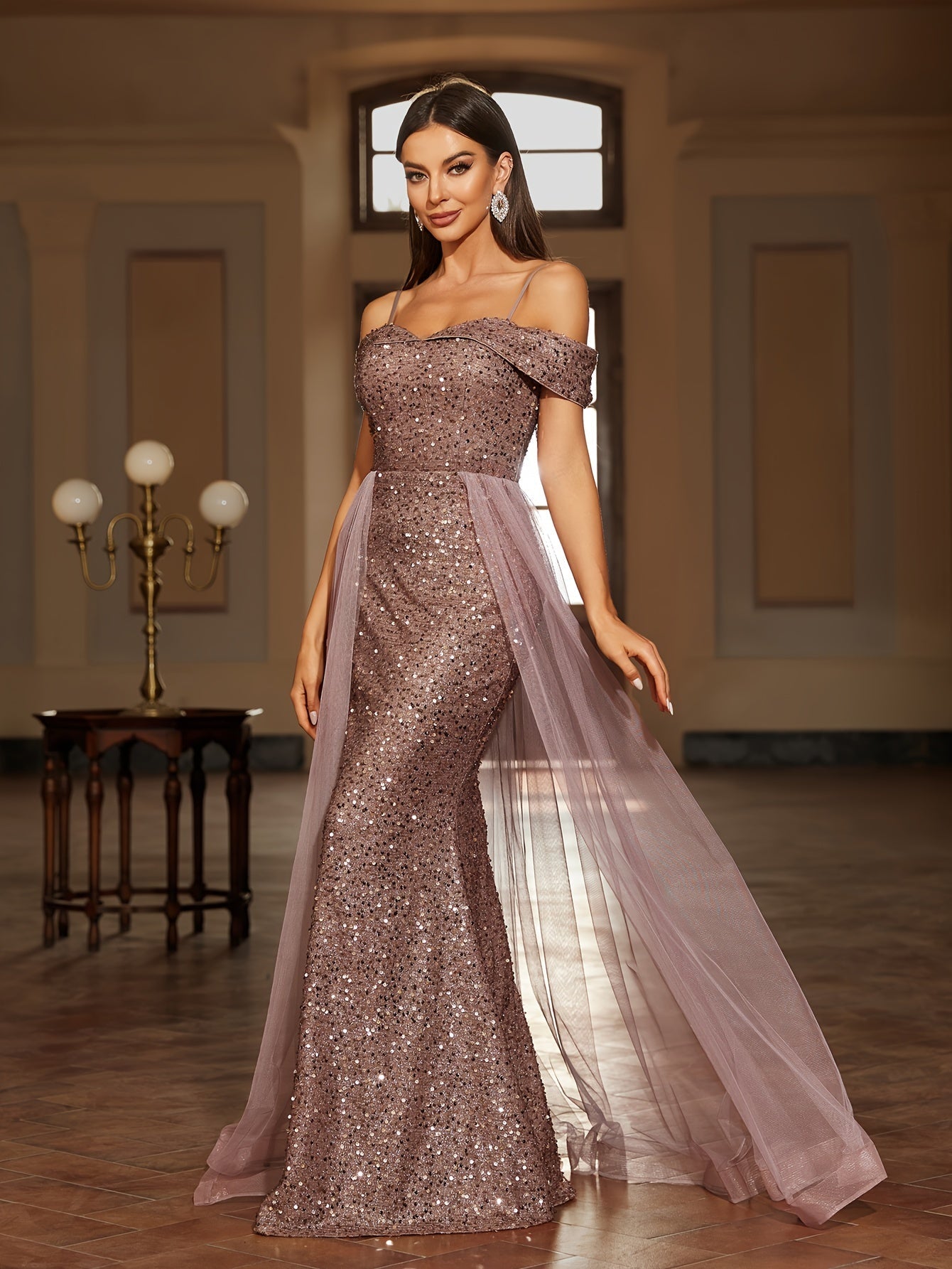 Vestido Largo de Noche con Cintura Entallada y Falda Fluida | Ideal para Primavera y Verano