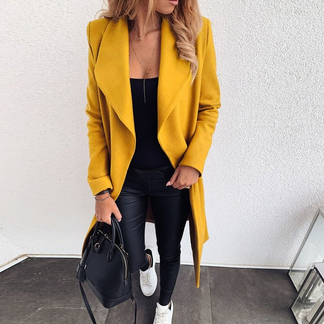 Chaqueta de Traje Corta de Mujer con Manga Larga y Frente Abierto | Ideal para Otoño e Invierno