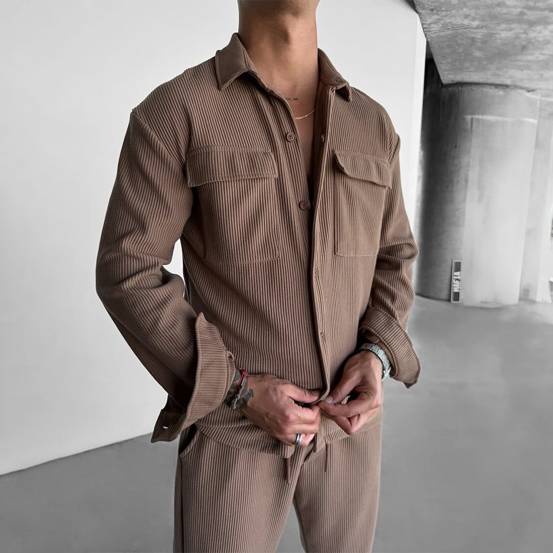 Camisa de Manga Larga de Corte Suelto con Solapa Ideal para Todas las Estaciones