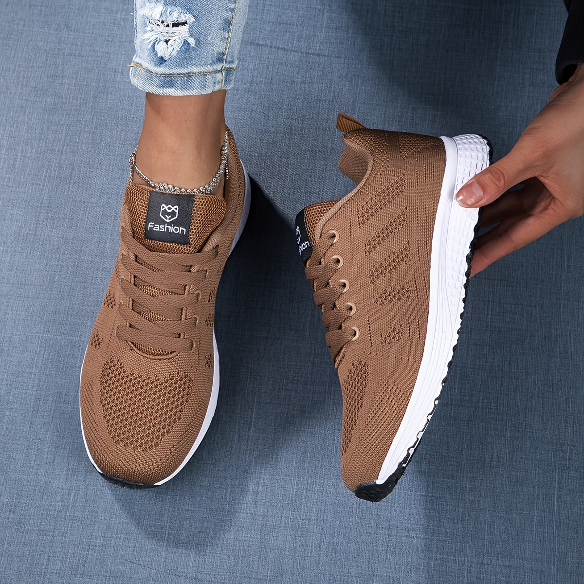 Zapatillas ligeras transpirables de punto con suela acolchada | Ideal para primavera y verano