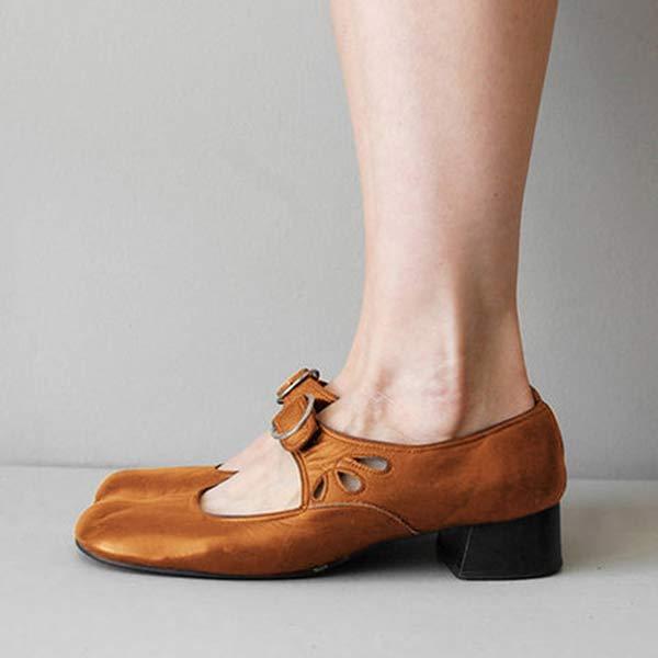 Sandalias de cuña de cuero con hebilla ajustable | Ideal para el verano