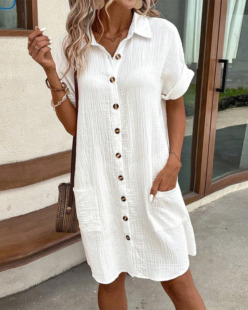 Vestido Camisero De Mujer Con Botones Y Manga Larga | Ideal Para Primavera Y Otoño