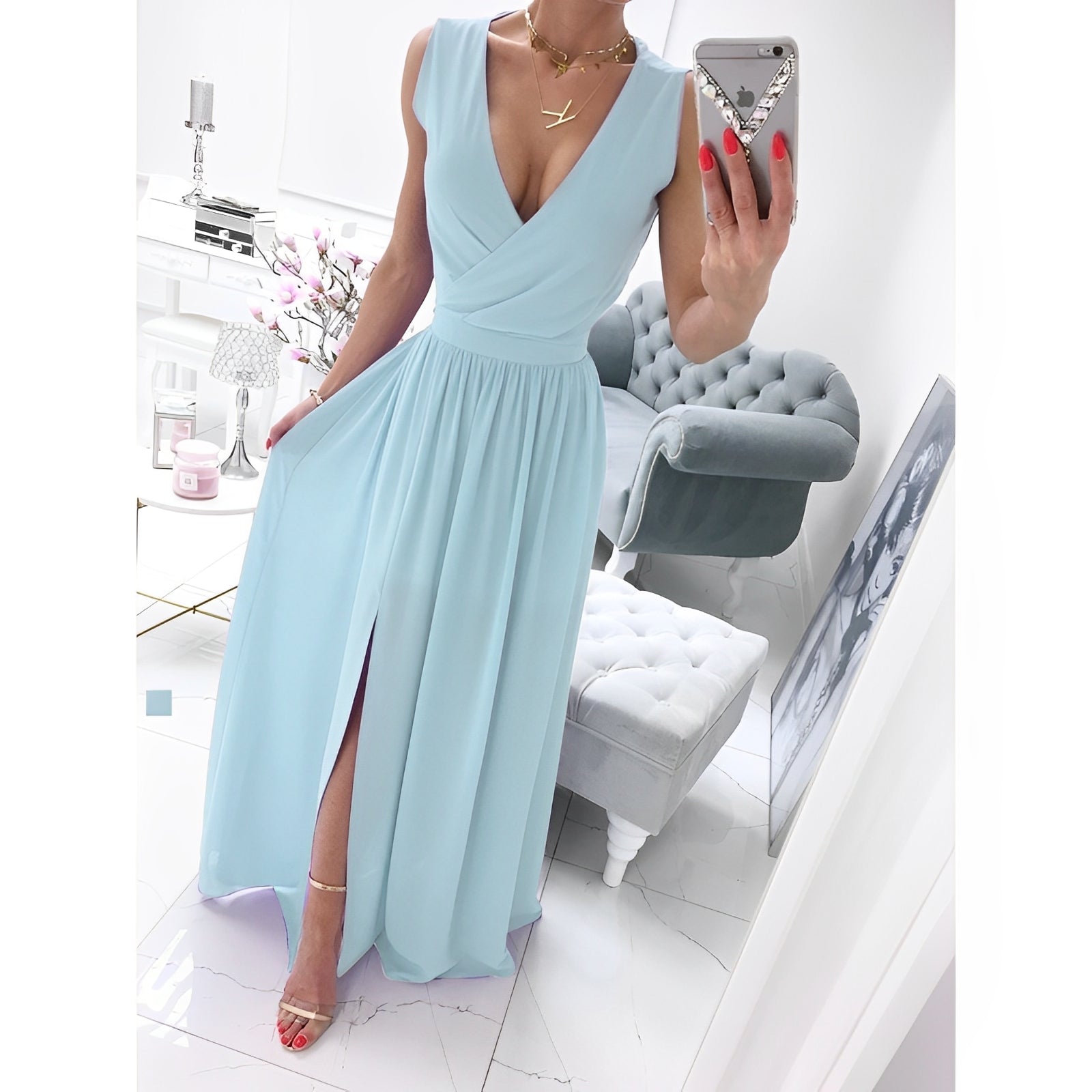 Vestido Blanco Largo sin Mangas con Botones de Madera | Ideal para Primavera y Verano