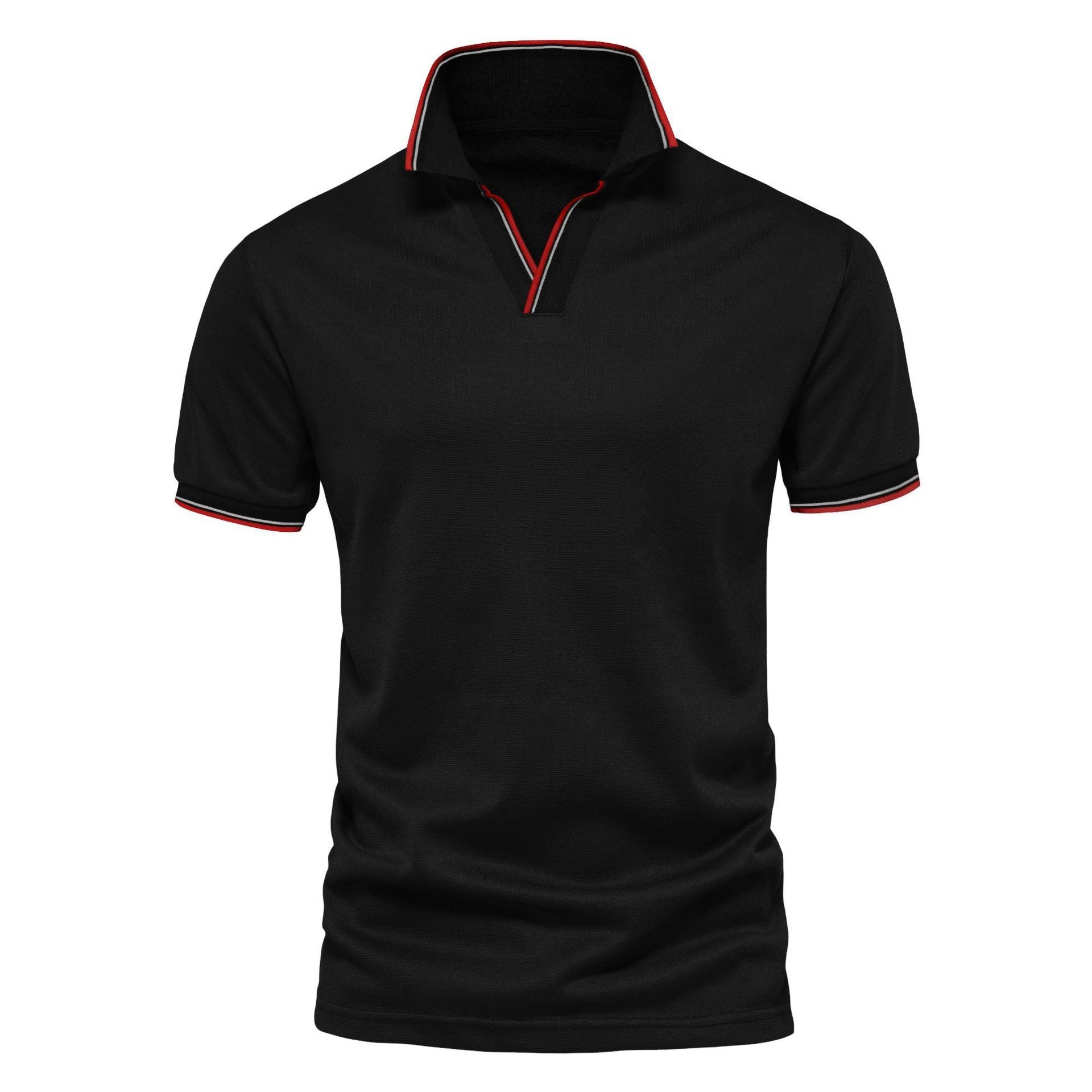 Camiseta de Hombre de Color Sólido con Cuello en V y Manga Corta | Ideal para el Verano