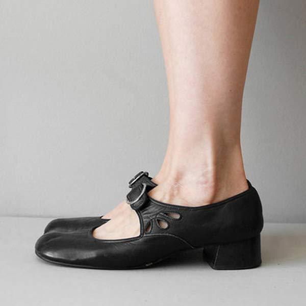 Sandalias de cuña de cuero con hebilla ajustable | Ideal para el verano