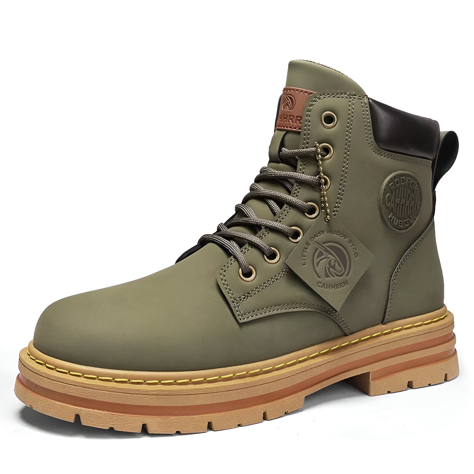 Botas de Tobillo de Cuero con Soporte de Arco y Suela Antideslizante - Calzado Cómodo y Duradero