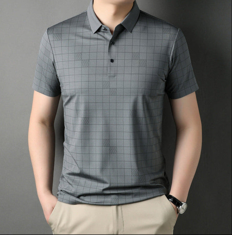 Camiseta de Hombre de Manga Corta de Seda de Hielo Fina | Ideal para Verano
