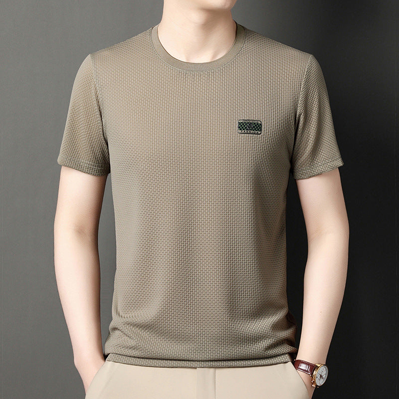 Camiseta de Hombre con Jacquard de Manga Corta | Ideal para Verano