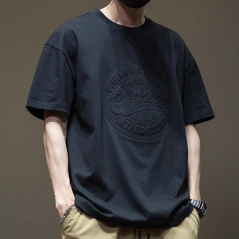 Camiseta Holgada con Cuello Redondo y Estampado de Letras | Ideal para Verano