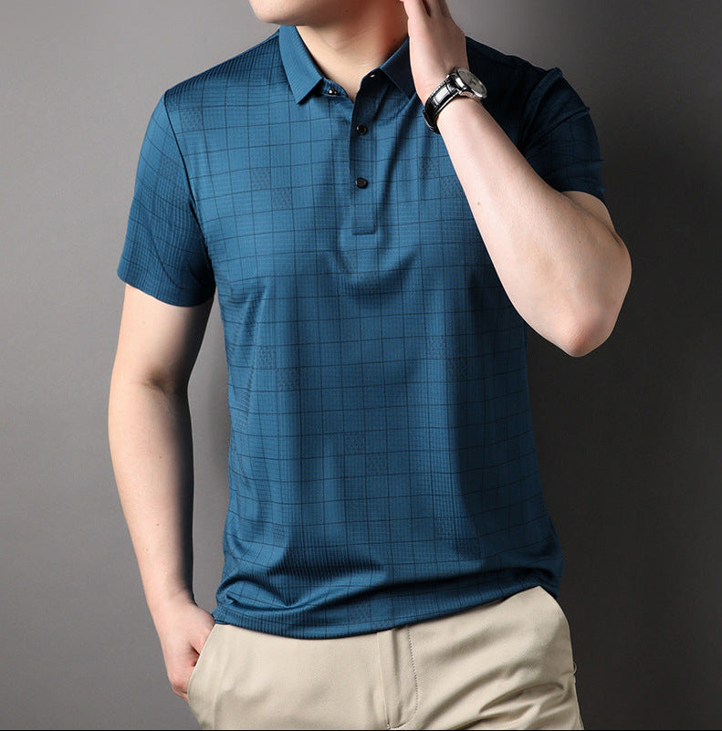 Camiseta de Hombre de Manga Corta de Seda de Hielo Fina | Ideal para Verano