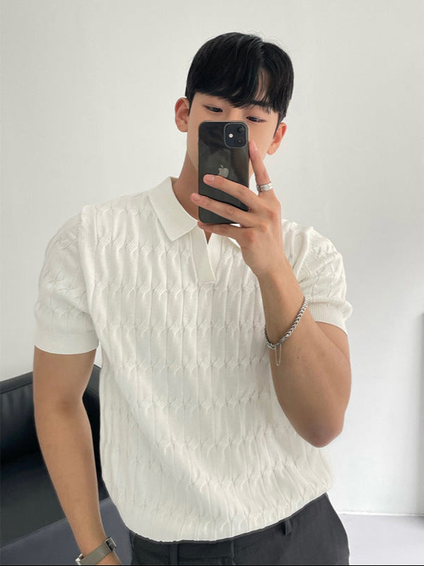 Camiseta tipo Polo de Manga Corta con Detalle de Cremallera Ideal para Verano
