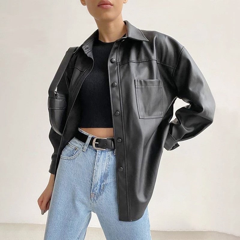 Chaqueta de Moto para Mujer de Cuero PU | Ideal para Todas las Estaciones