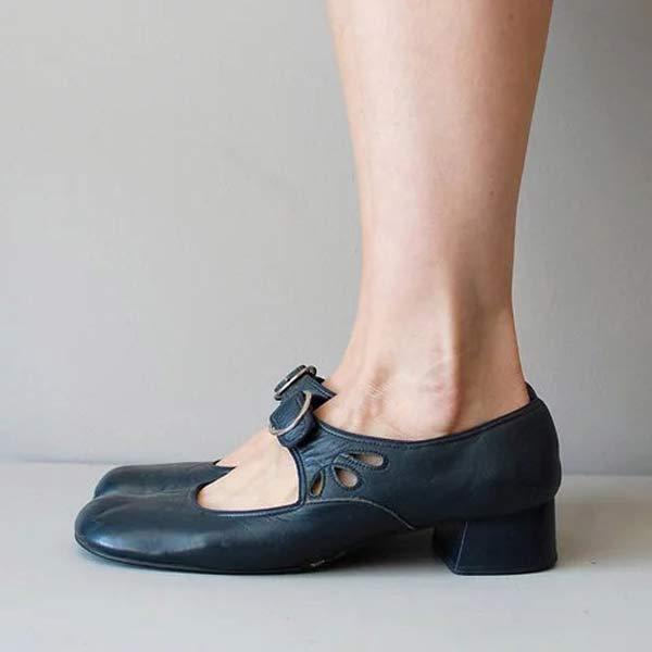 Sandalias de cuña de cuero con hebilla ajustable | Ideal para el verano