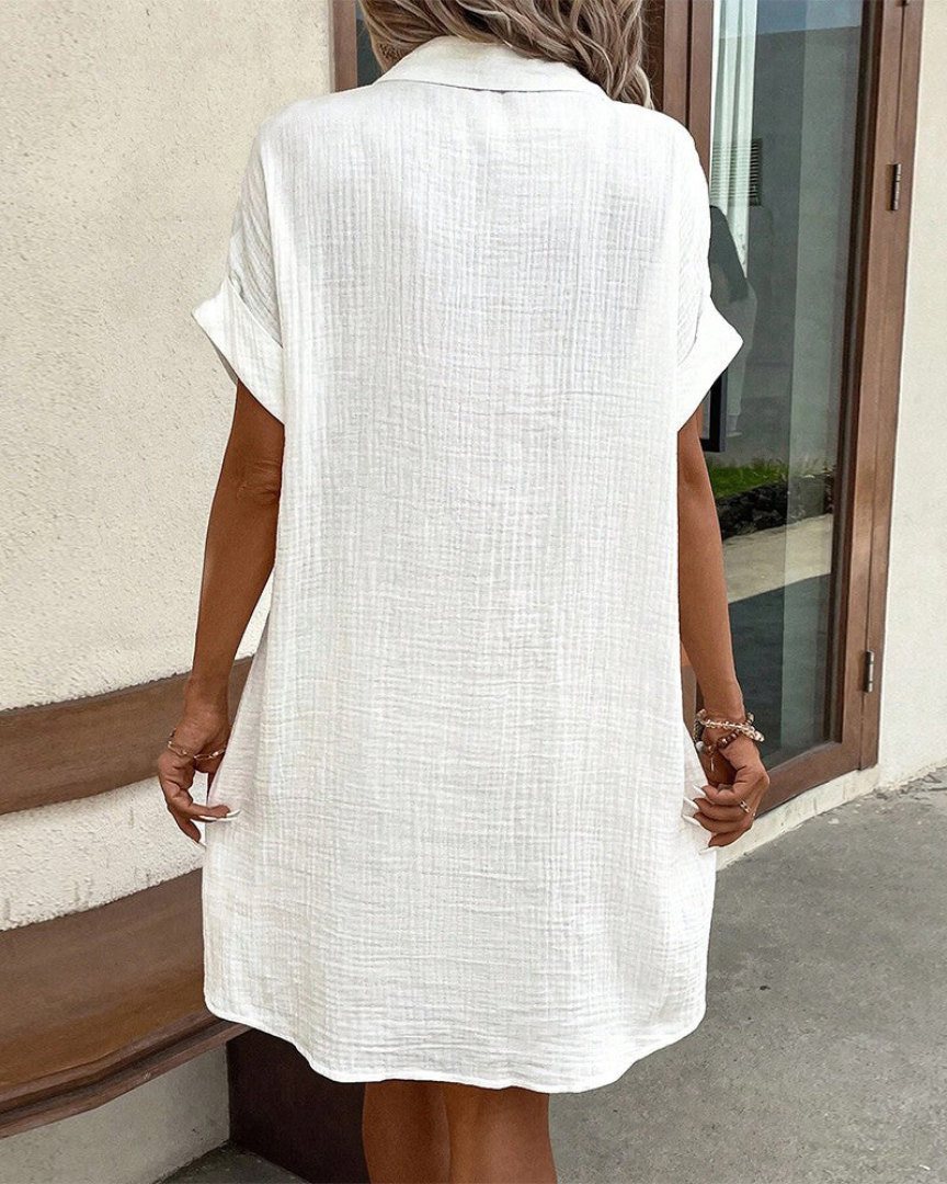 Vestido Camisero De Mujer Con Botones Y Manga Larga | Ideal Para Primavera Y Otoño