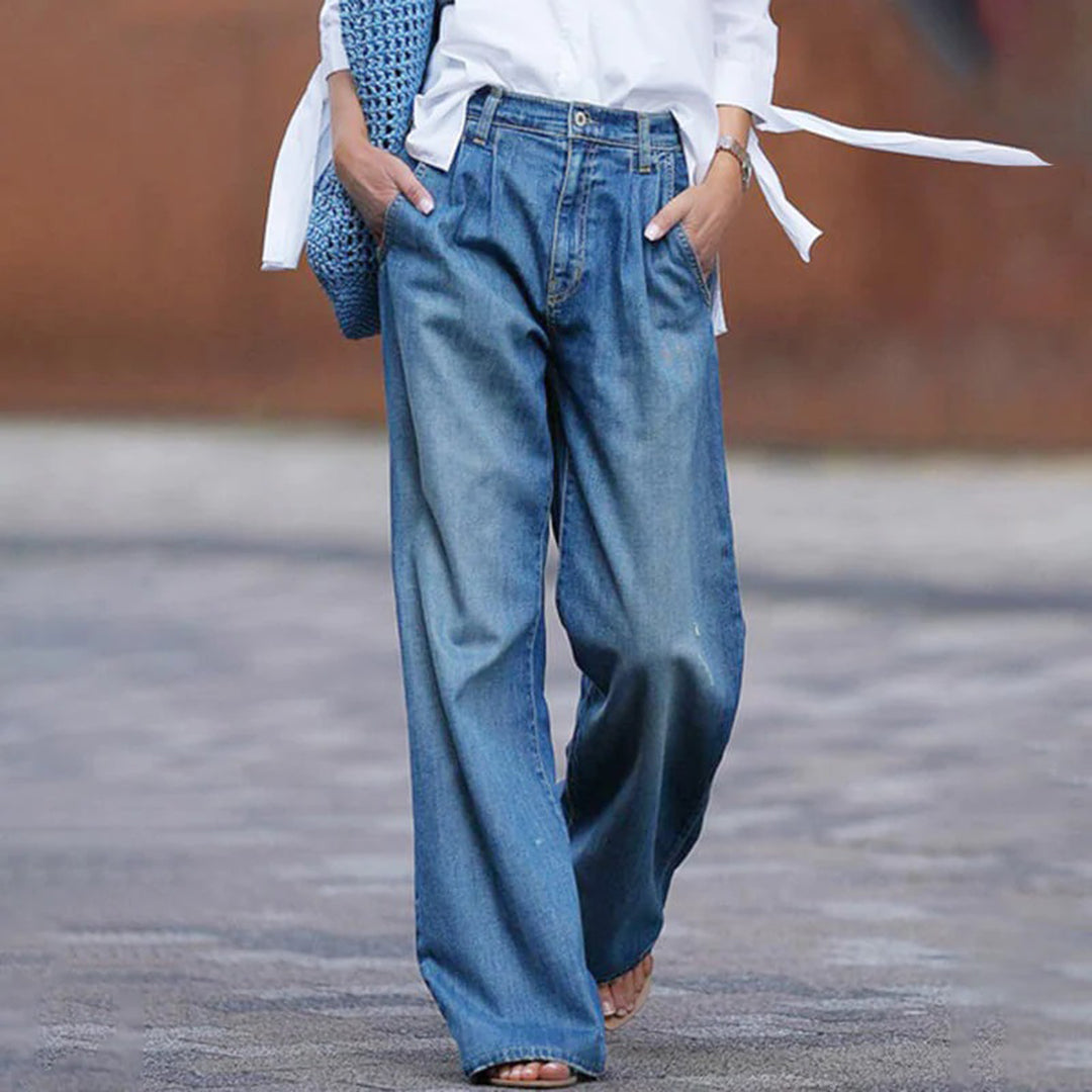 Jeans clásicos de corte recto para mujer - Versátiles y duraderos