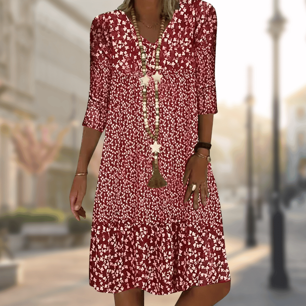 Vestido Elegante Para Mujer Con Corte Favorable Y Mangas Largas | Ideal Para Primavera Y Otoño