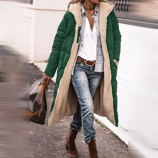 Abrigo acolchado largo de invierno con capucha | Ideal para invierno