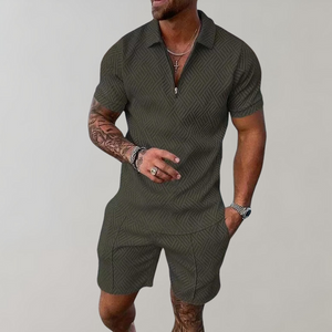 Conjunto De Verano Para Hombre Con Camiseta Tipo Polo Y Pantalones Cortos | Ideal Para Primavera Y Verano