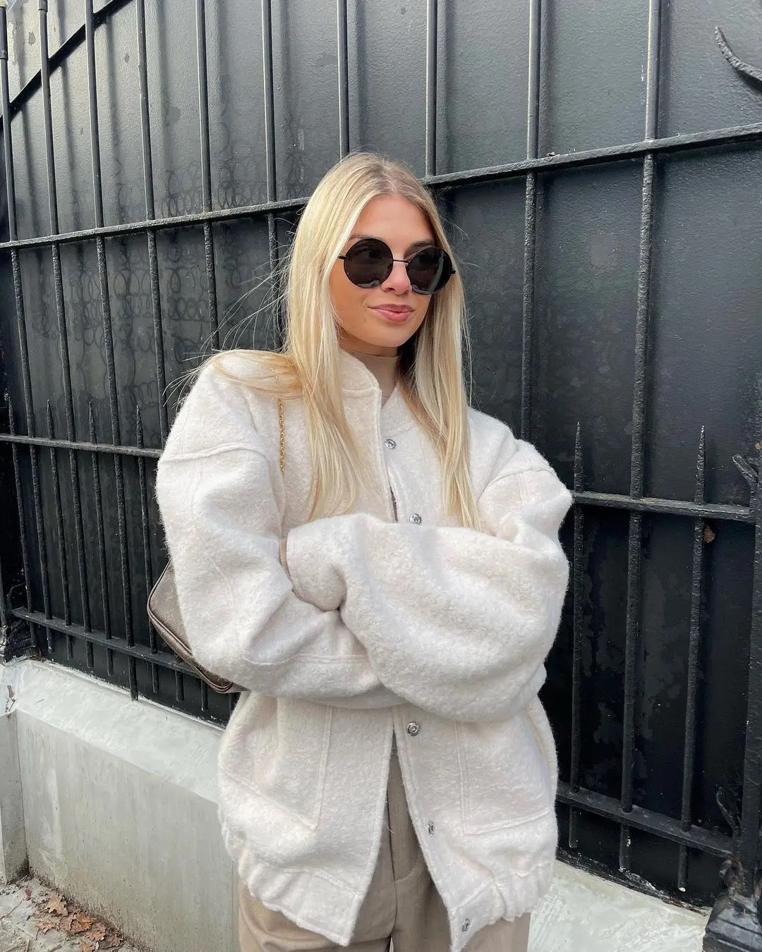 Chaqueta de tweed cálida para mujer con diseño clásico | Ideal para invierno