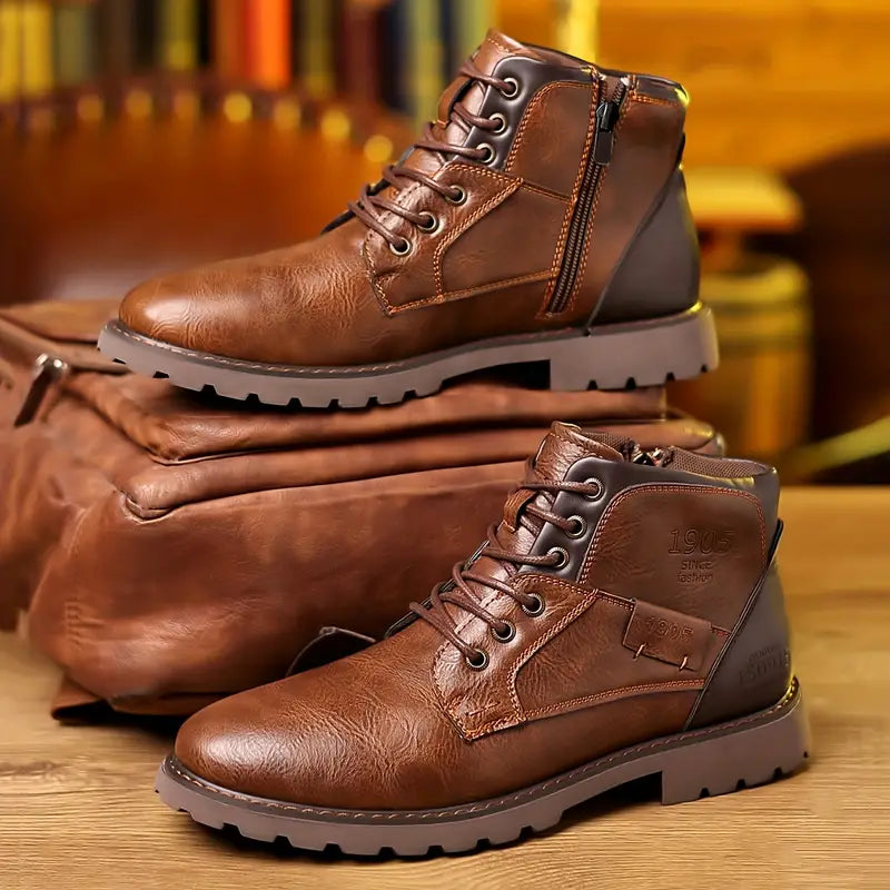Botines De Cuero Con Cremallera Lateral | Ideal Para Otoño Y Invierno