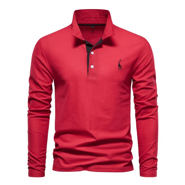 Camisa Tipo Polo De Hombre De Manga Larga Con Tejido Transpirable | Ideal Para Primavera Y Otoño