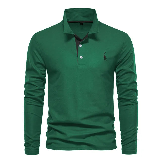 Camisa Tipo Polo De Hombre De Manga Larga Con Tejido Transpirable | Ideal Para Primavera Y Otoño