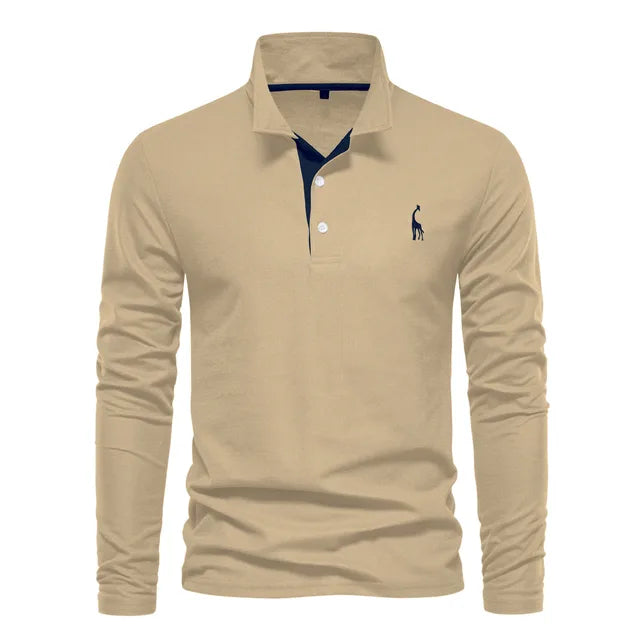 Camisa Tipo Polo De Hombre De Manga Larga Con Tejido Transpirable | Ideal Para Primavera Y Otoño