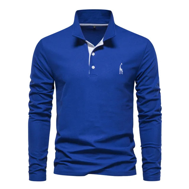 Camisa Tipo Polo De Hombre De Manga Larga Con Tejido Transpirable | Ideal Para Primavera Y Otoño