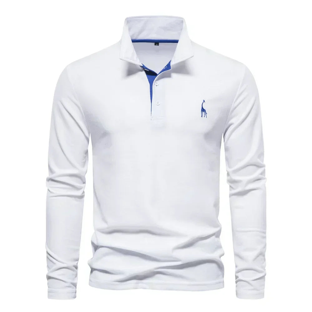 Camisa Tipo Polo De Hombre De Manga Larga Con Tejido Transpirable | Ideal Para Primavera Y Otoño