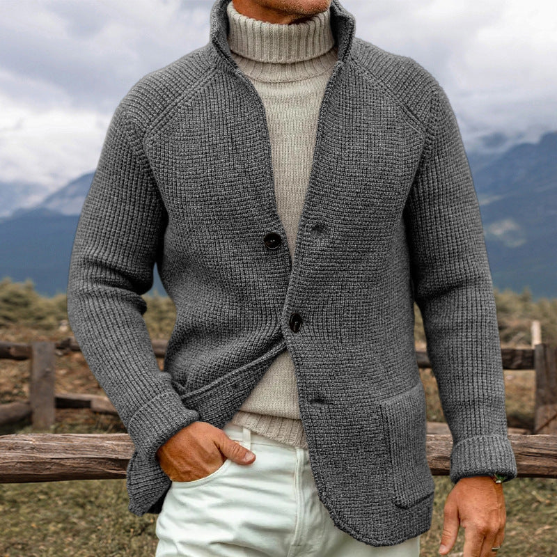 Chaqueta de Punto con Botones y Manga Larga para Invierno