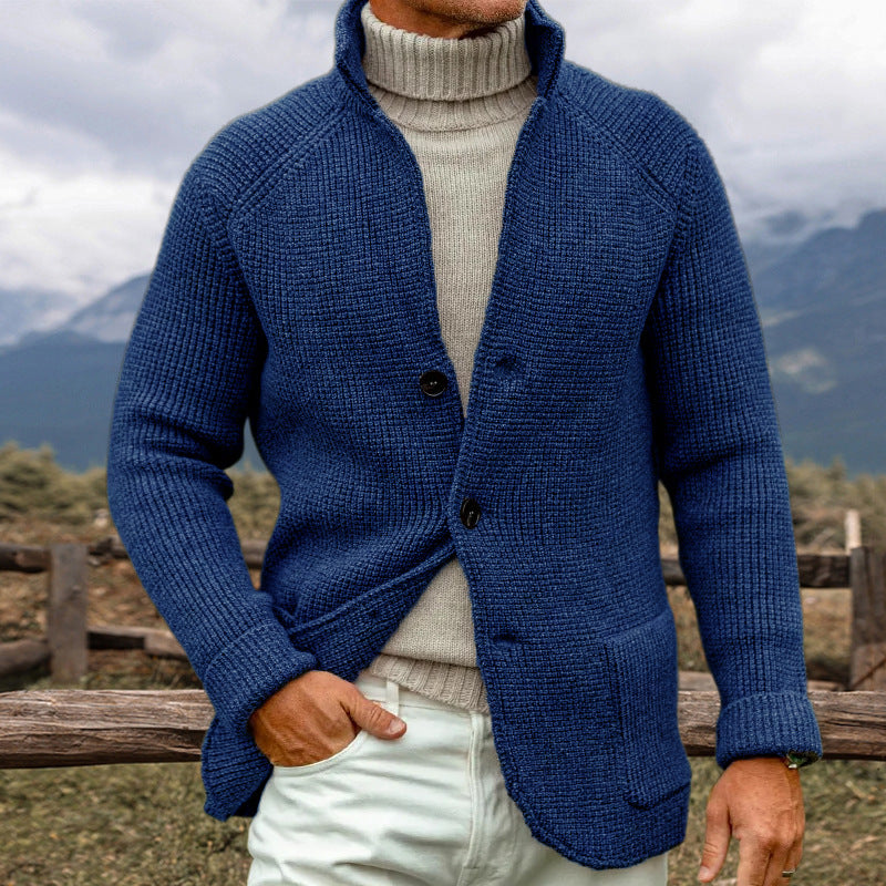 Chaqueta de Punto con Botones y Manga Larga para Invierno