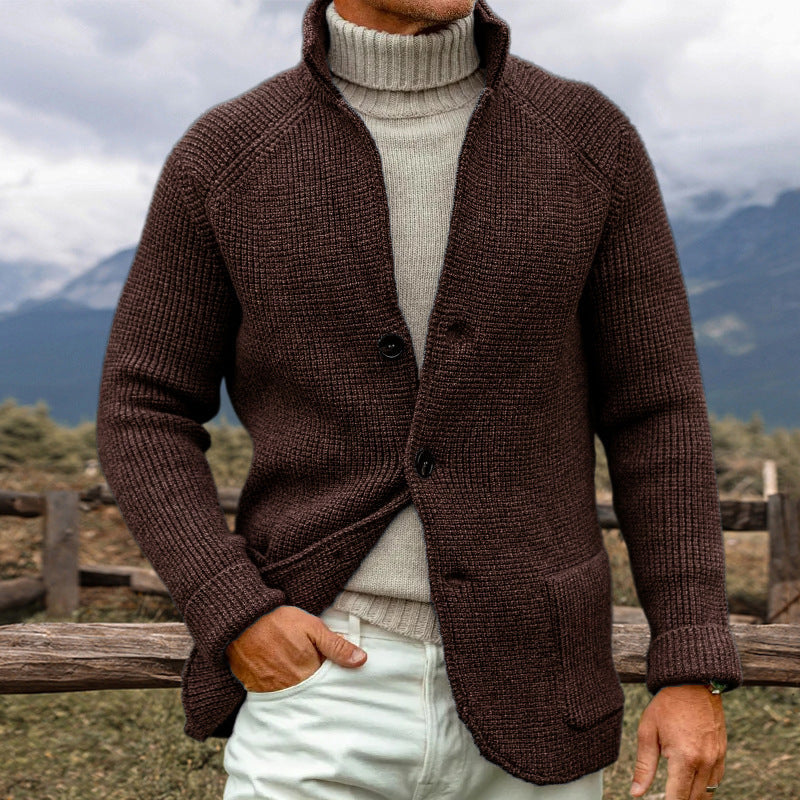 Chaqueta de Punto con Botones y Manga Larga para Invierno
