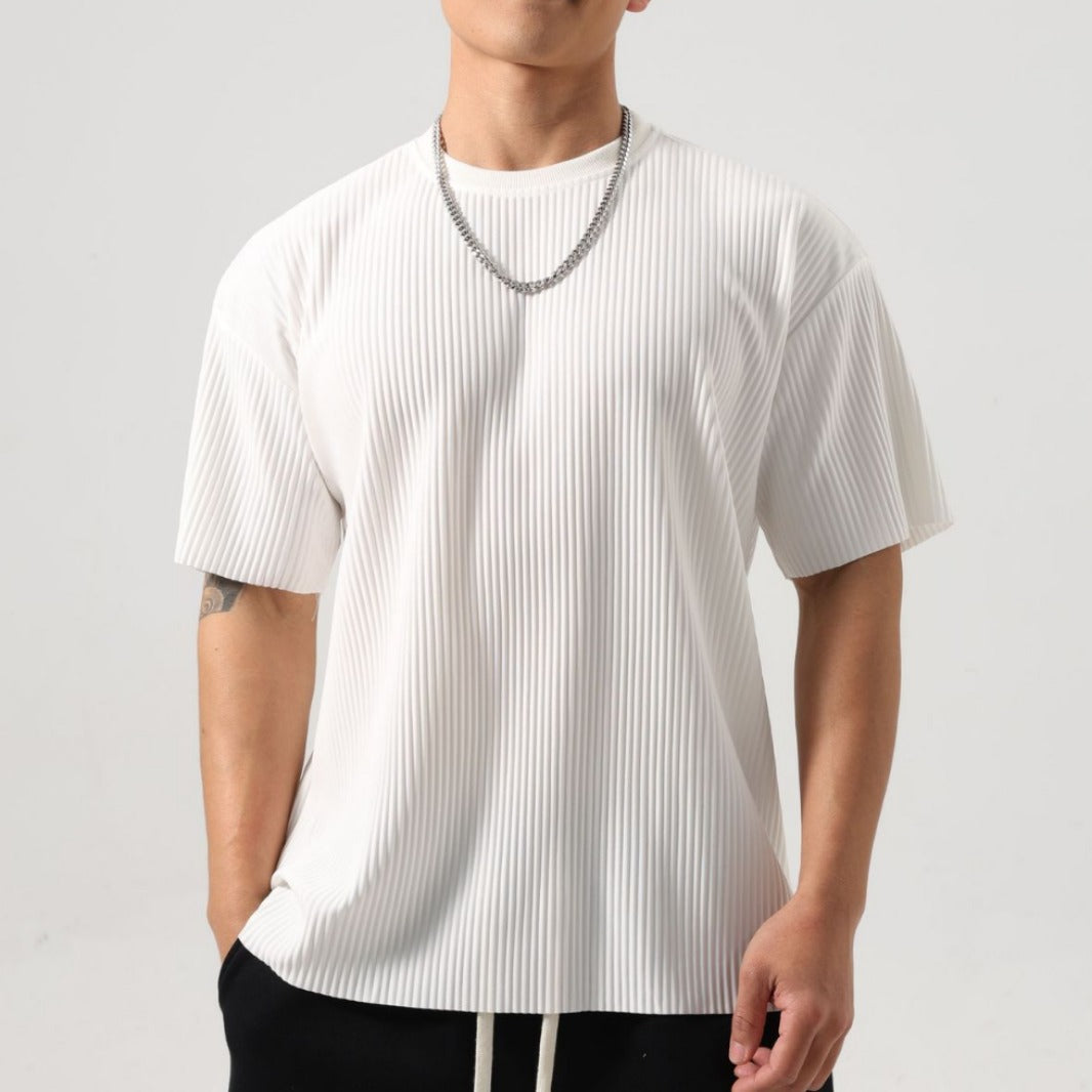 Camiseta Deportiva de Hombre de Manga Larga a Rayas y Corte Suelto | Ideal para Primavera y Otoño