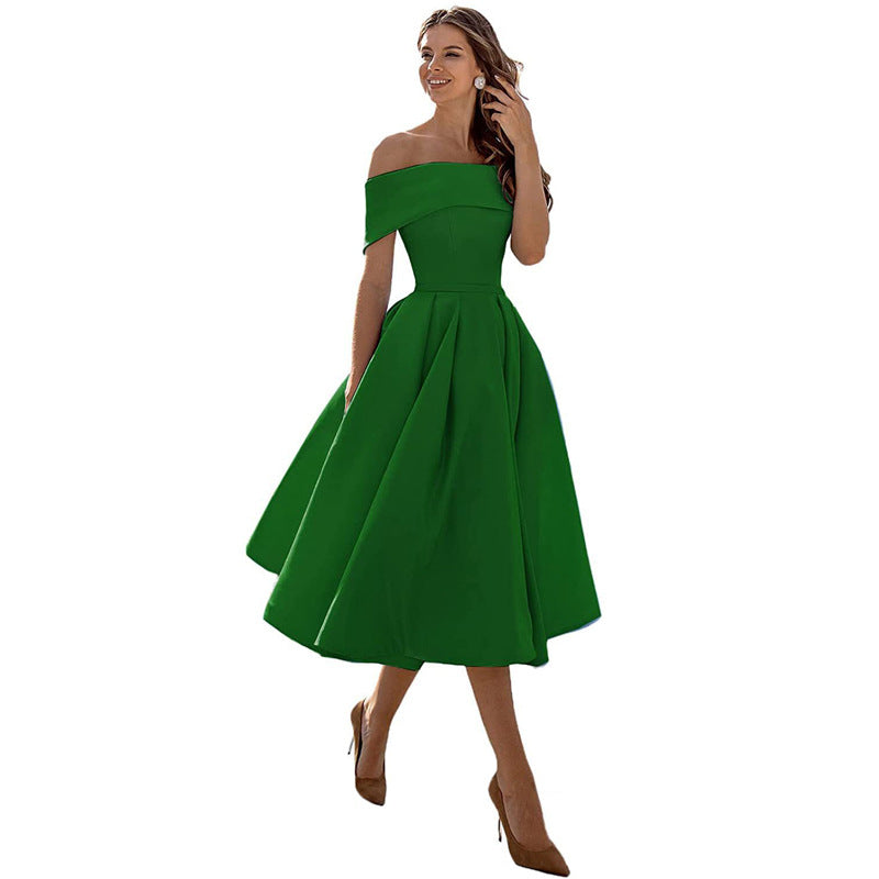 Vestido de Fiesta Sin Tirantes de Satén con Silueta Elegante | Ideal para Verano
