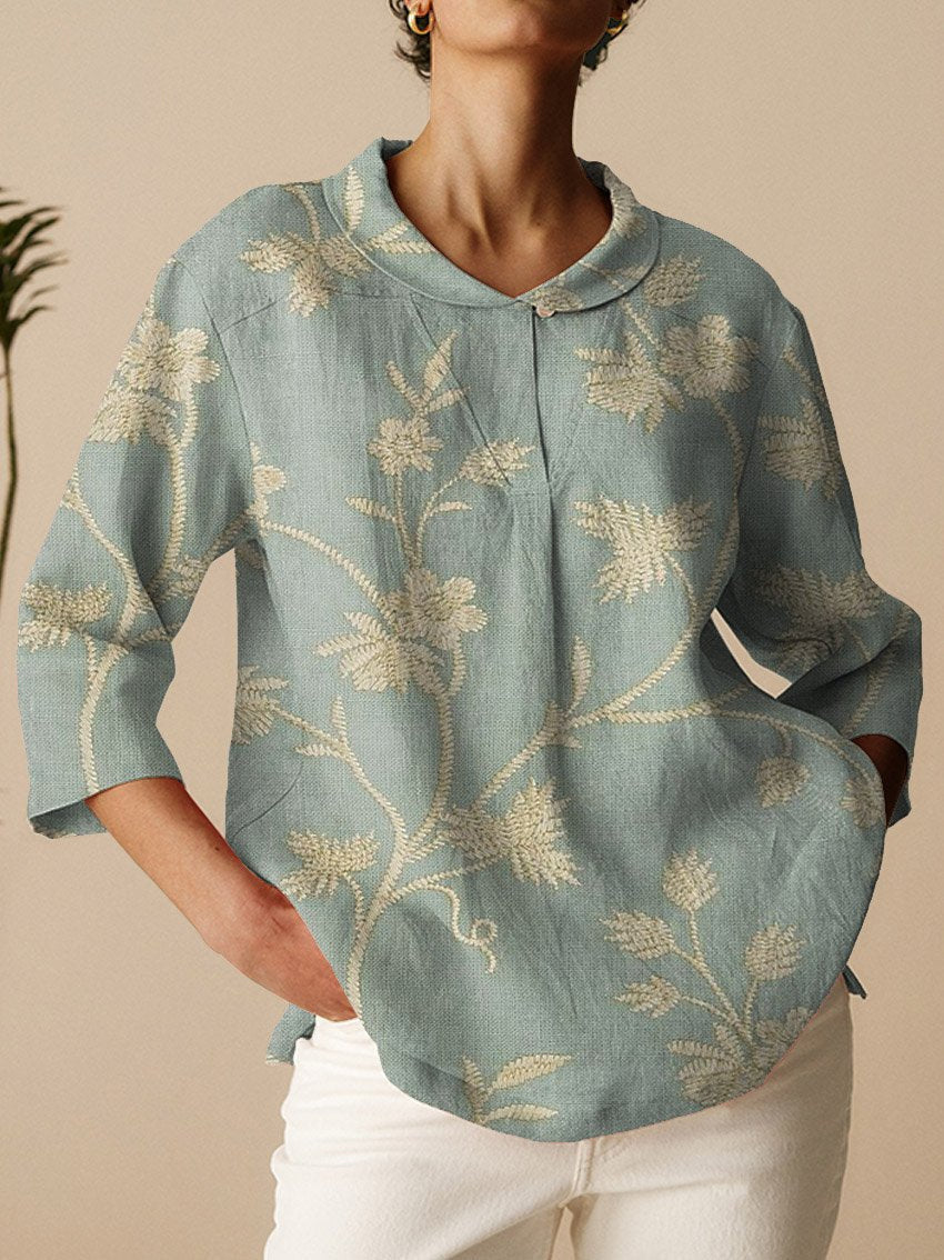 Blusa con estampado floral y mangas largas | Ideal para primavera y otoño