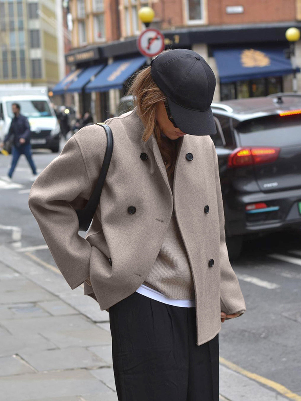 Chaqueta extragrande abotonada con mangas largas y corte holgado | Ideal para primavera y otoño