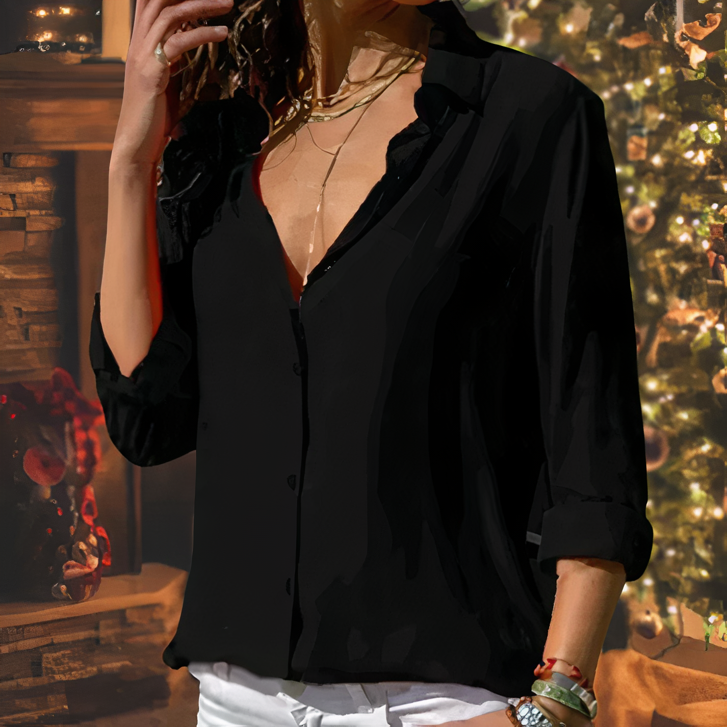 Blusa de manga larga con diseño refinado | Ideal para primavera y otoño
