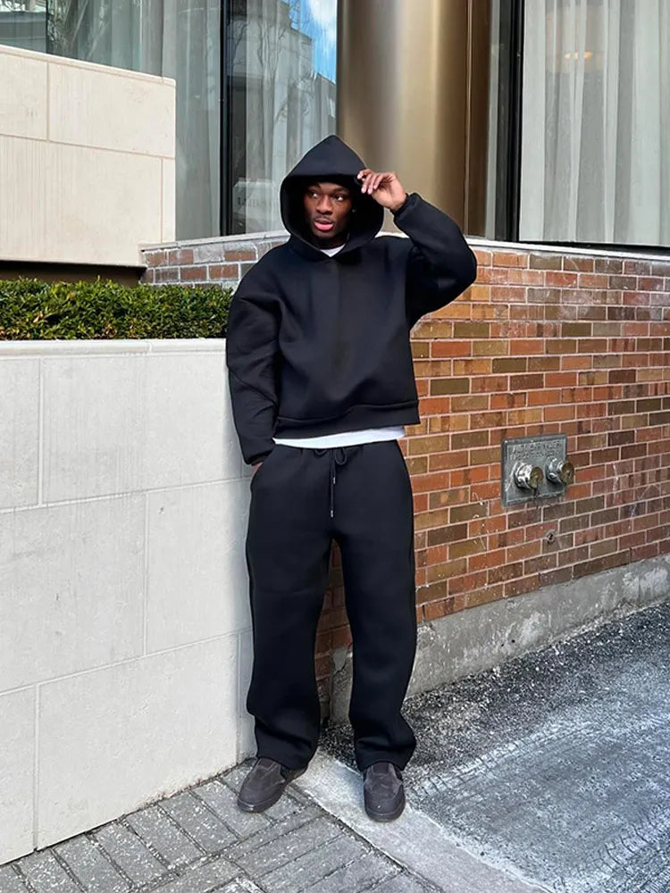 Conjunto de Sudadera con Capucha Oversize y Joggers para Hombre | Ideal para Otoño e Invierno